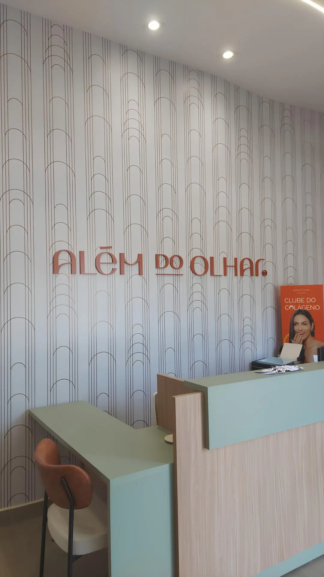 Recepção da clínica Além do Olhar Atibaia